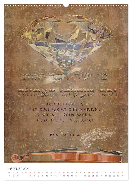 Psalmen Tehilim Hebräisch - Deutsch (CALVENDO Wandkalender 2027)