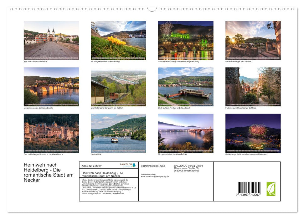 Heimweh nach Heidelberg - Die romantische Stadt am Neckar (CALVENDO Premium Wandkalender 2027)