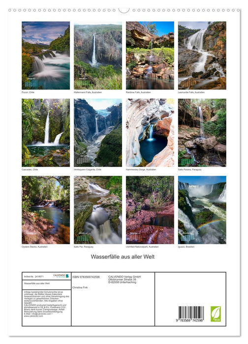 Wasserfälle aus aller Welt (CALVENDO Premium Wandkalender 2027)