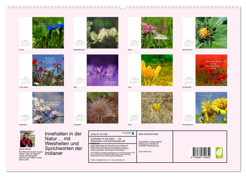 Innehalten in der Natur... mit Weisheiten und Sprichworten der Indianer (CALVENDO Premium Wandkalender 2027)