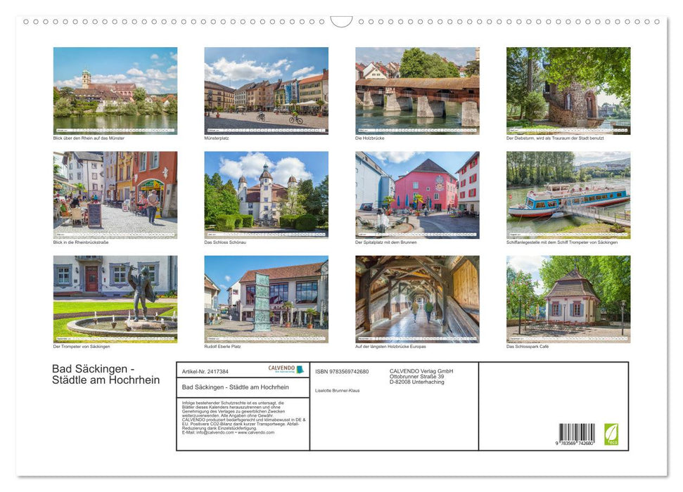 Bad Säckingen - Städtle am Hochrhein (CALVENDO Wandkalender 2027)