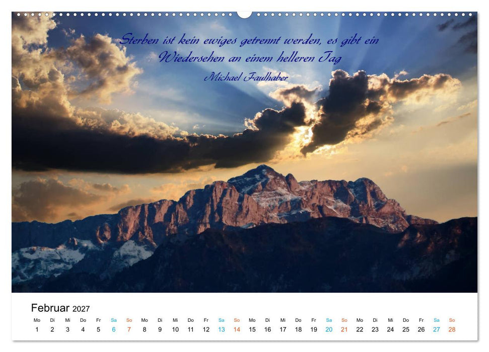 Zeit für Trauer - begleitet mit Zitaten (CALVENDO Premium Wandkalender 2027)