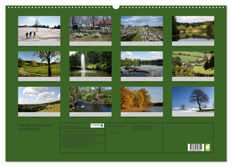 Das Bergische Land - wunderschön (CALVENDO Wandkalender 2027)