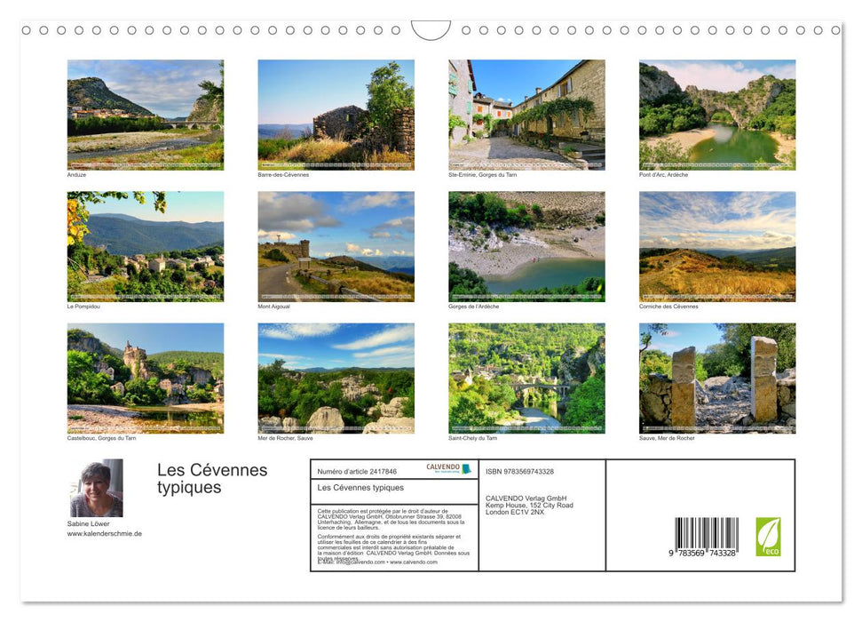 Les Cévennes typiques (CALVENDO Calendrier mensuel 2027)