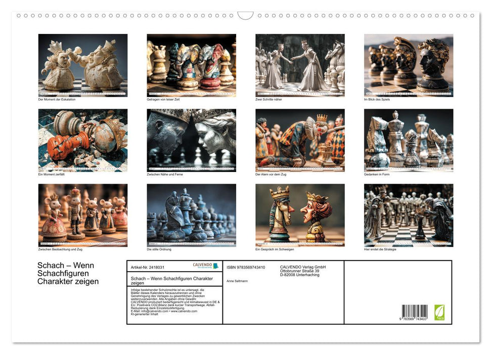 Schach – Wenn Schachfiguren Charakter zeigen (CALVENDO Wandkalender 2027)