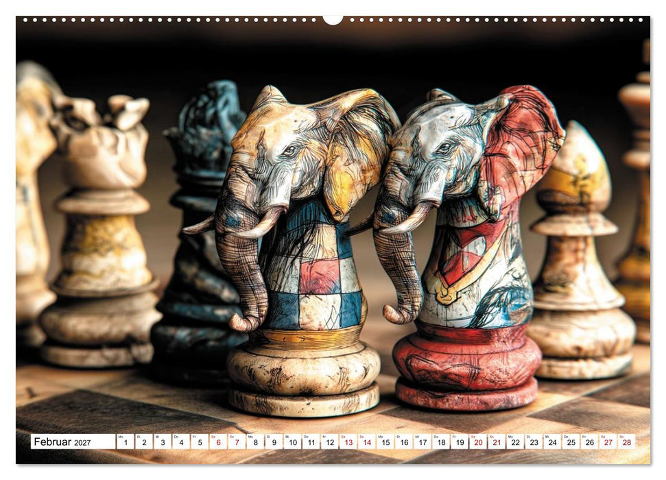 Schach – Wenn Schachfiguren Charakter zeigen (CALVENDO Wandkalender 2027)