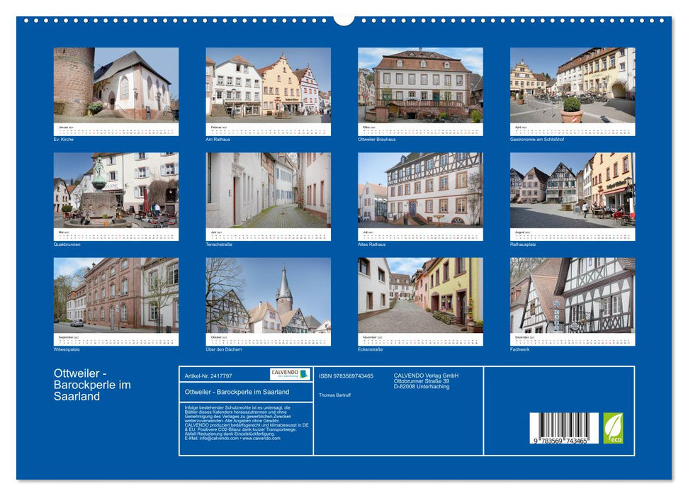 Ottweiler - Barockperle im Saarland (CALVENDO Premium Wandkalender 2027)