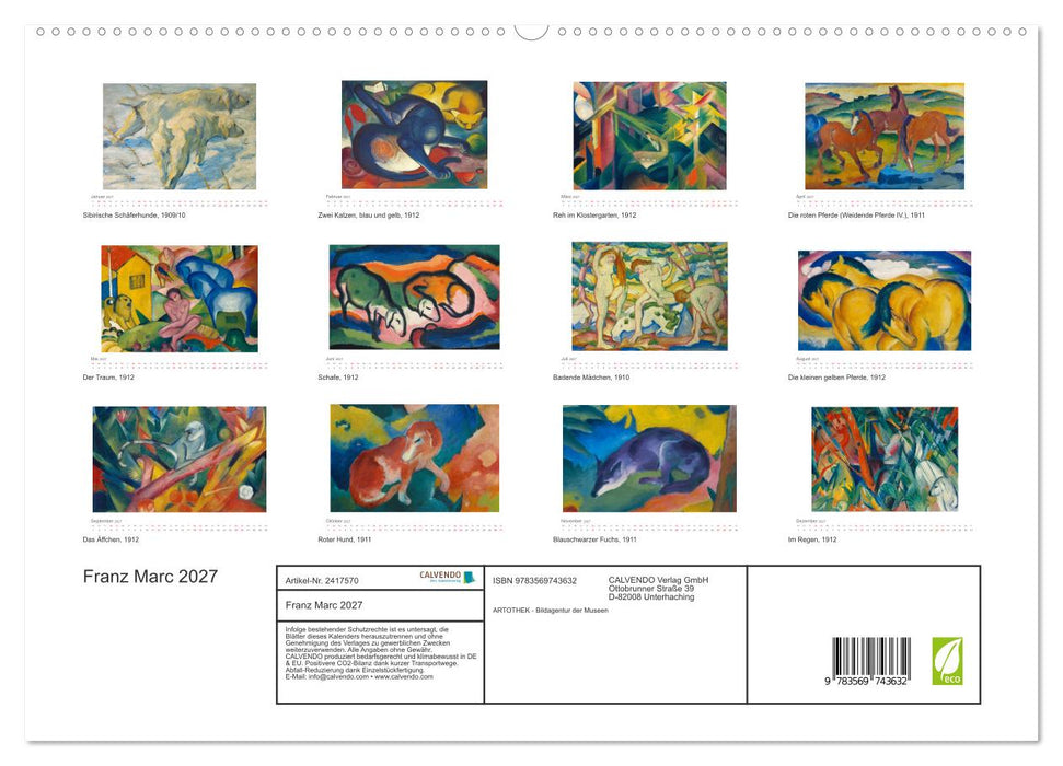 Franz Marc 2027 (CALVENDO Premium Wandkalender 2027)