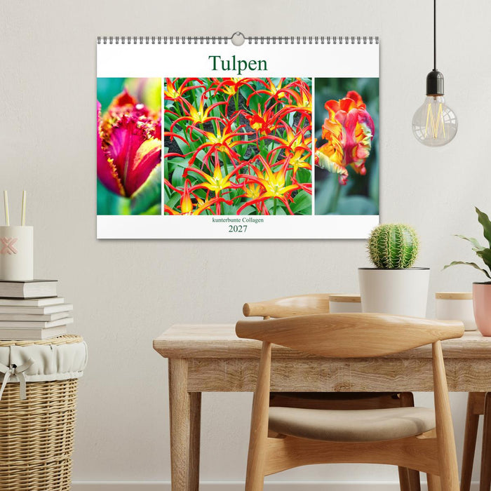 Tulpen - kunterbunte Collagen (CALVENDO Wandkalender 2027)