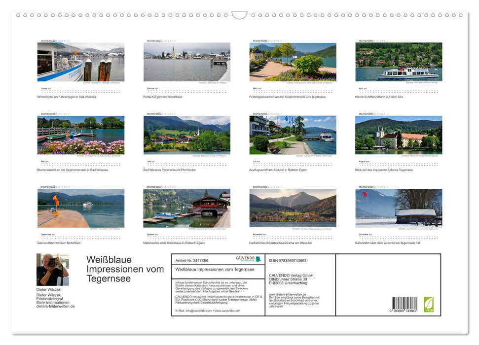 Weißblaue Impressionen vom Tegernsee (CALVENDO Wandkalender 2027)