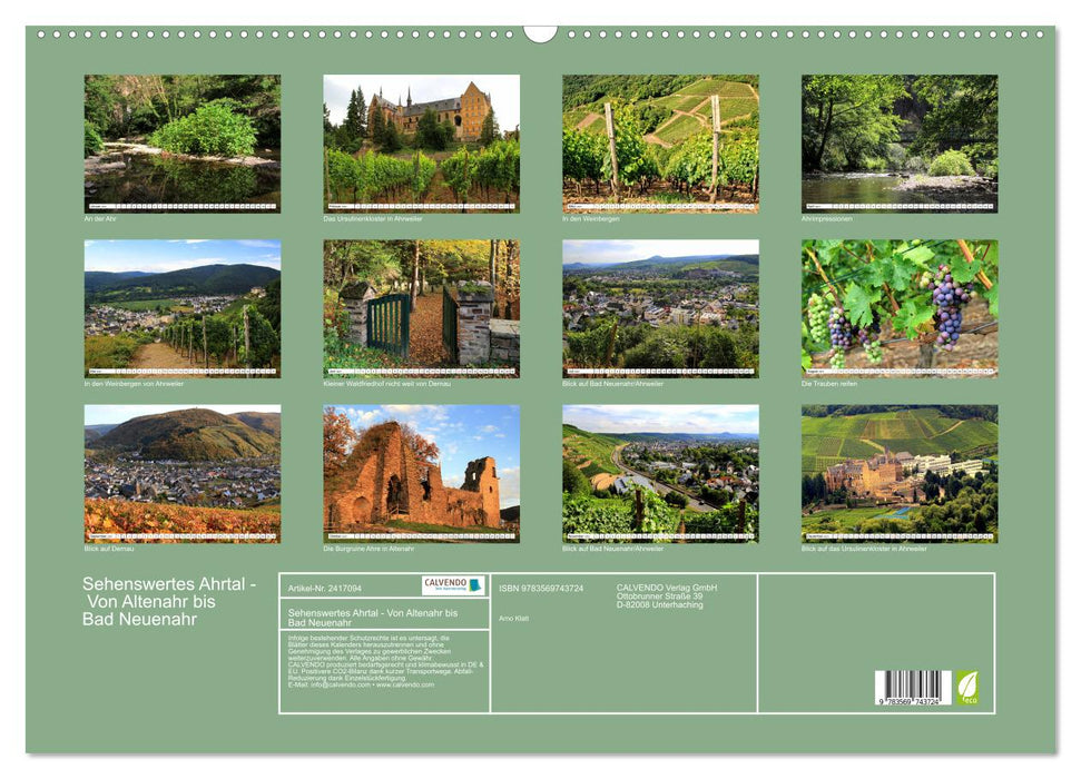Sehenswertes Ahrtal - Von Altenahr bis Bad Neuenahr (CALVENDO Wandkalender 2027)