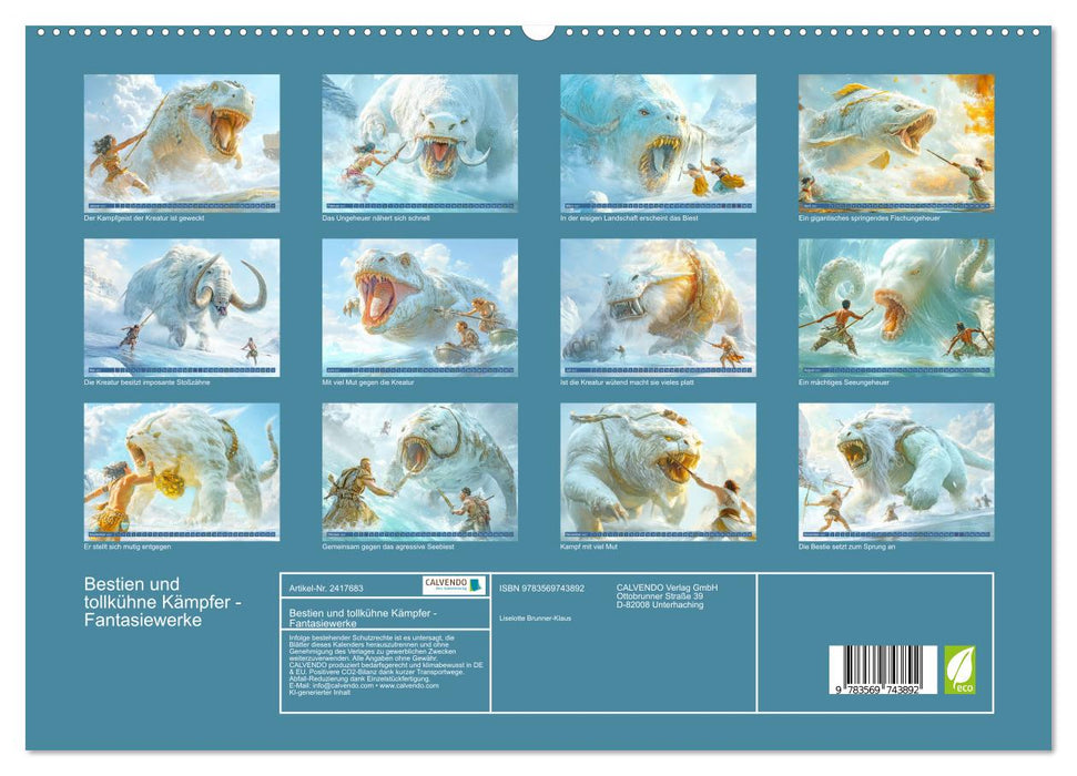 Bestien und tollkühne Kämpfer - Fantasiewerke (CALVENDO Premium Wandkalender 2027)