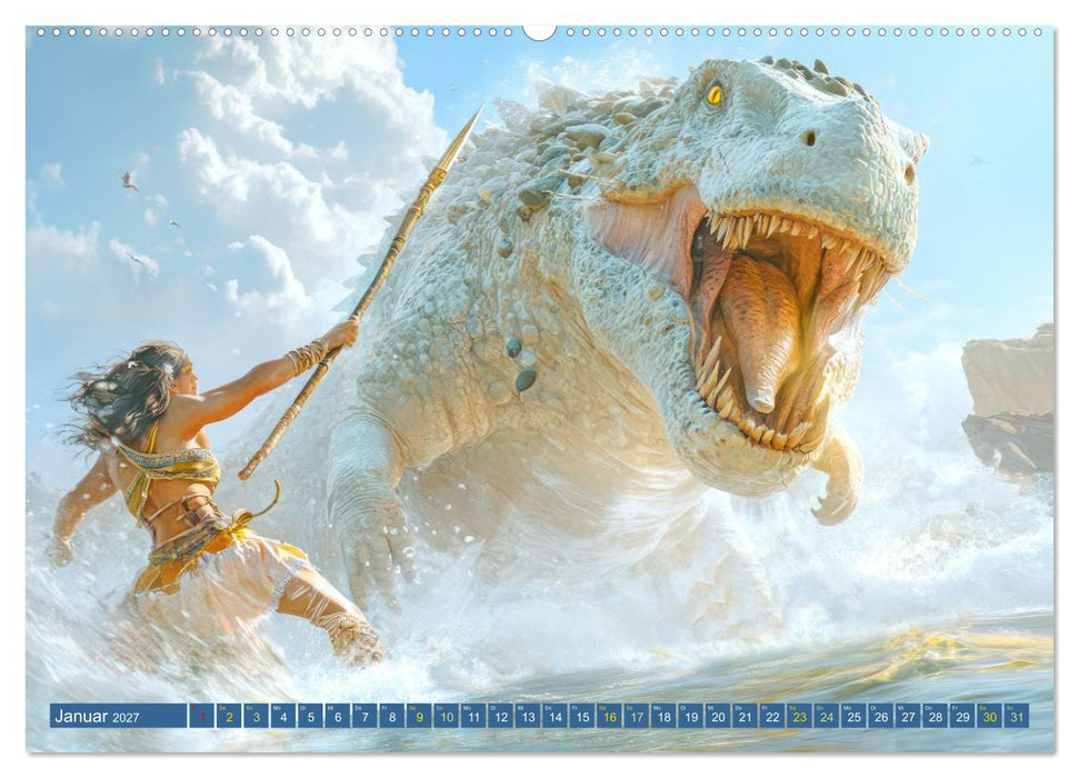 Bestien und tollkühne Kämpfer - Fantasiewerke (CALVENDO Premium Wandkalender 2027)