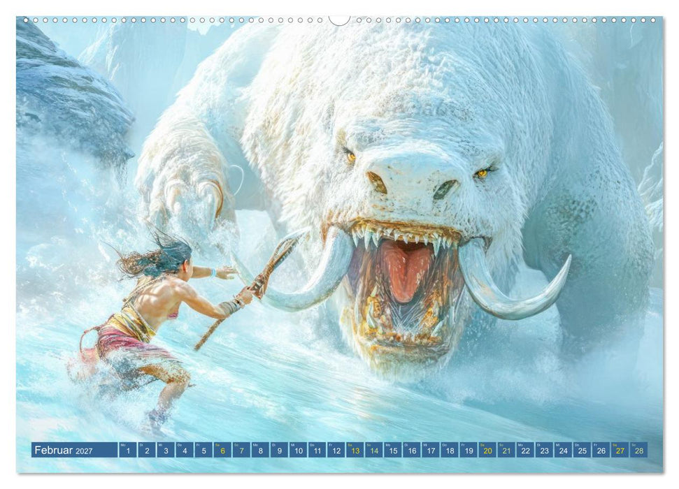 Bestien und tollkühne Kämpfer - Fantasiewerke (CALVENDO Premium Wandkalender 2027)