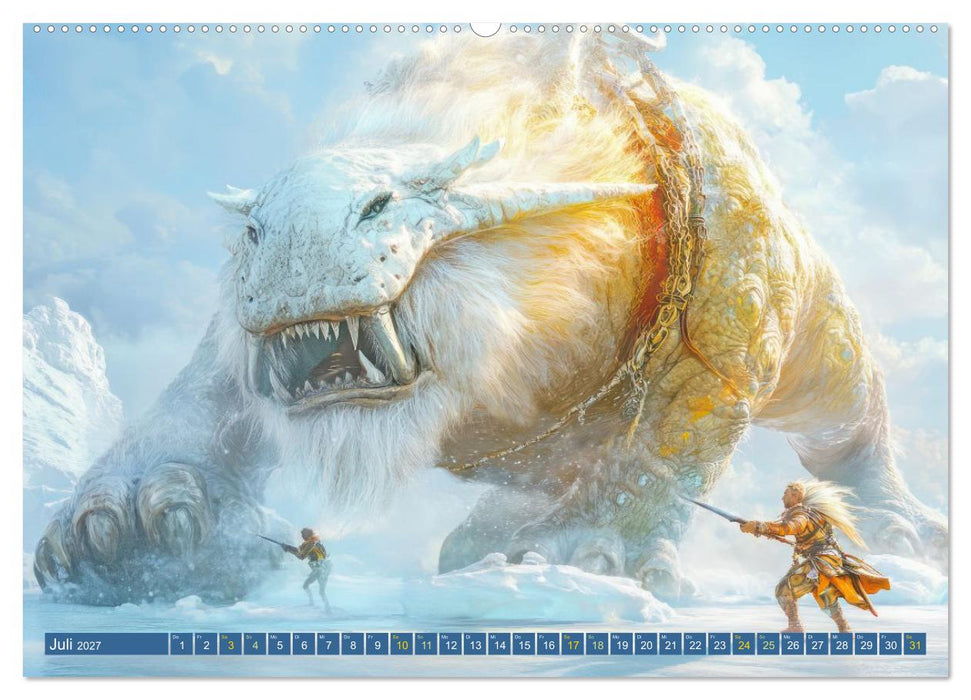 Bestien und tollkühne Kämpfer - Fantasiewerke (CALVENDO Premium Wandkalender 2027)