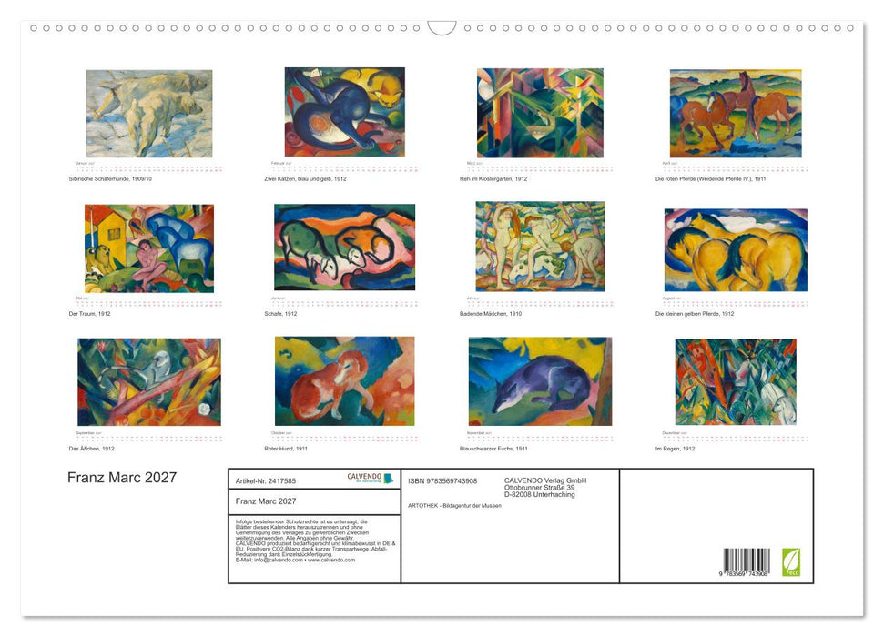 Franz Marc 2027 (CALVENDO Wandkalender 2027)