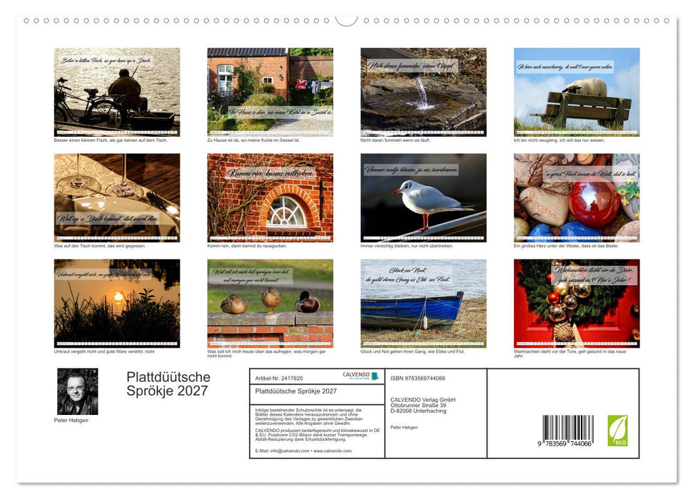 Plattdüütsche Sprökje 2027 (CALVENDO Premium Wandkalender 2027)