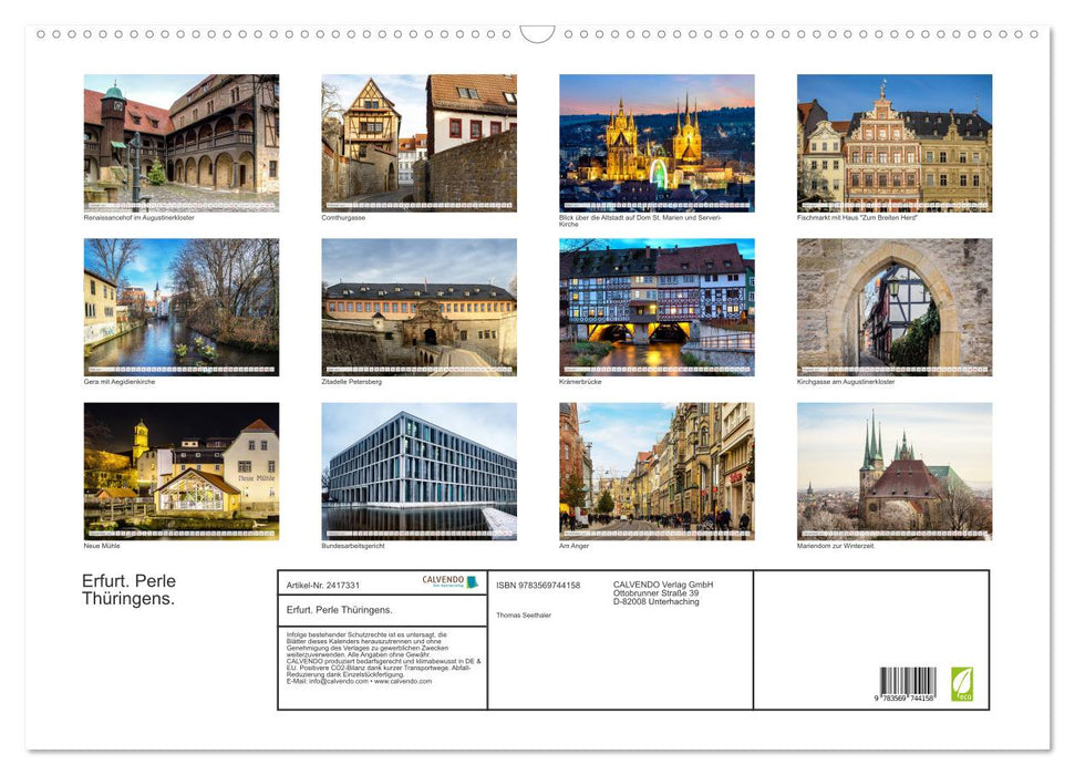 Erfurt. Perle Thüringens. (CALVENDO Wandkalender 2027)