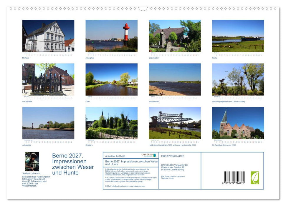 Berne 2027. Impressionen zwischen Weser und Hunte (CALVENDO Premium Wandkalender 2027)