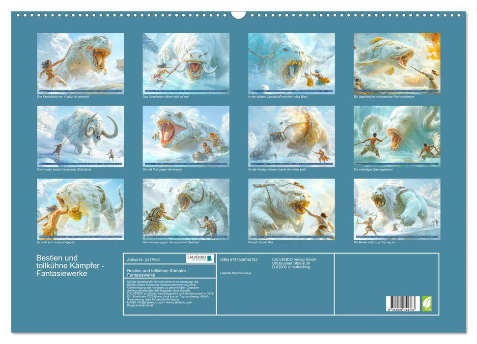 Bestien und tollkühne Kämpfer - Fantasiewerke (CALVENDO Wandkalender 2027)