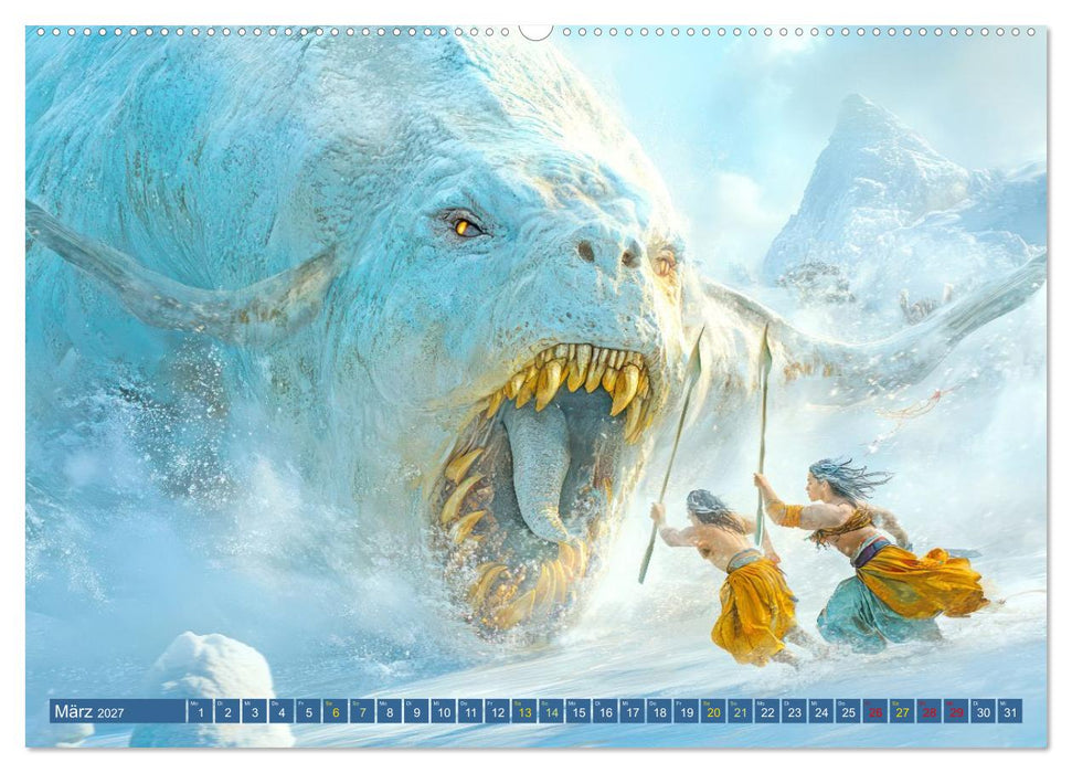 Bestien und tollkühne Kämpfer - Fantasiewerke (CALVENDO Wandkalender 2027)