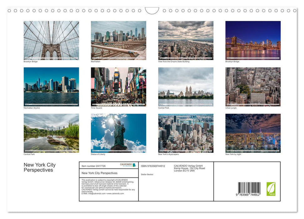 New York City Perspectives (CALVENDO Monthly Calendar 2027)