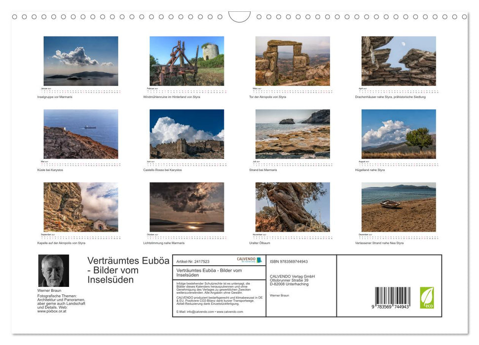 Verträumtes Euböa - Bilder vom Inselsüden (CALVENDO Wandkalender 2027)