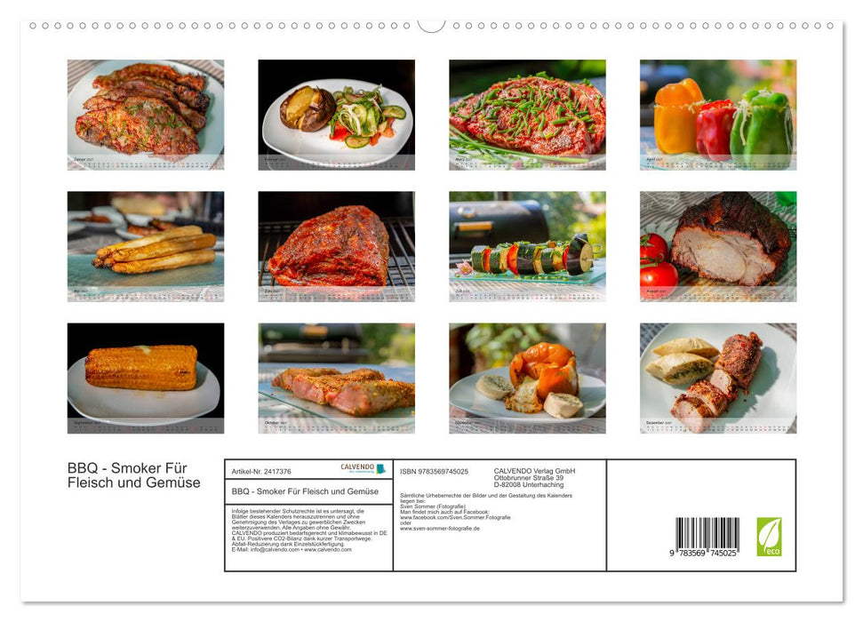 BBQ - Smoker Für Fleisch und Gemüse (CALVENDO Premium Wandkalender 2027)