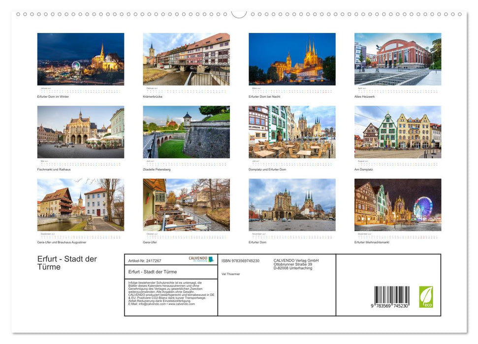 Erfurt - Stadt der Türme (CALVENDO Premium Wandkalender 2027)
