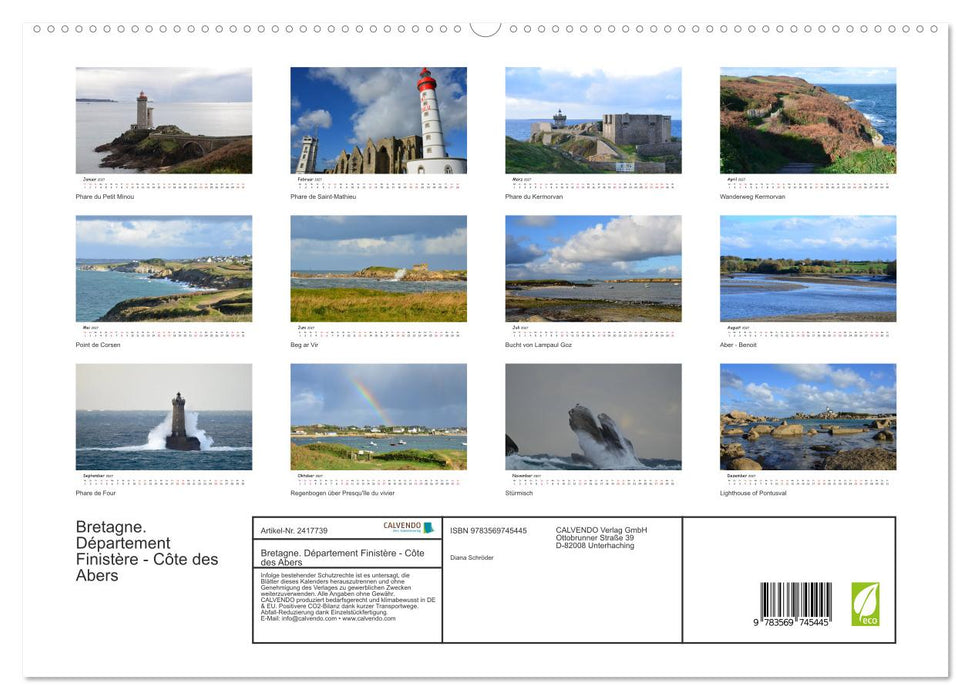 Bretagne. Département Finistère - Côte des Abers (CALVENDO Premium Wandkalender 2027)