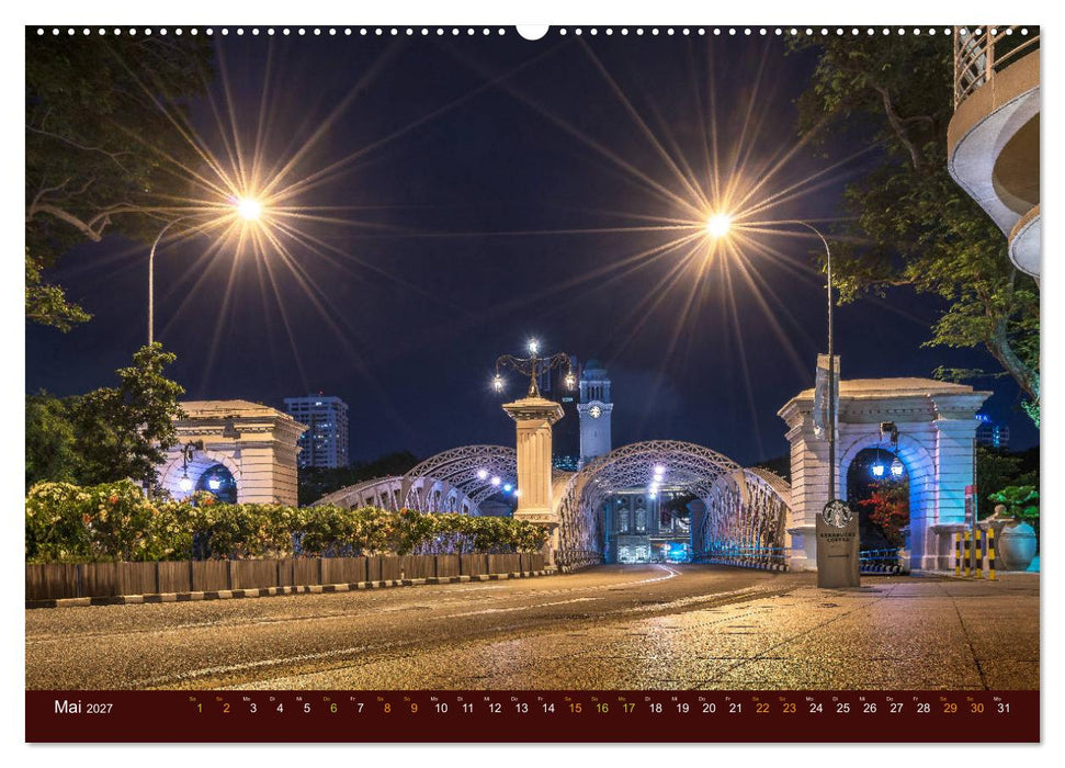 Nachtansichten Singapur City (CALVENDO Wandkalender 2027)