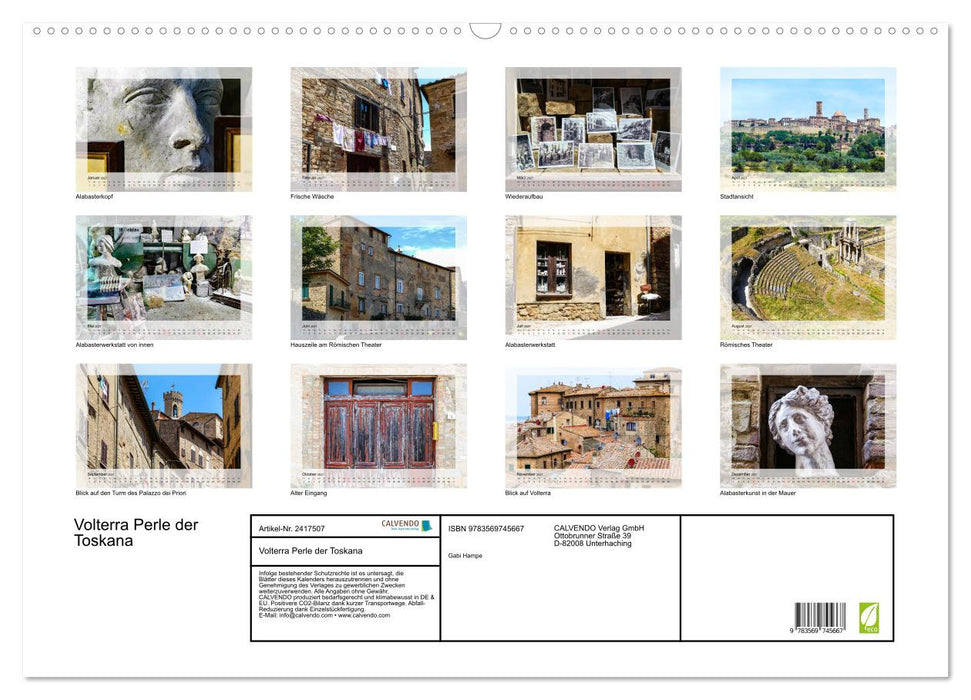 Volterra Perle der Toskana (CALVENDO Wandkalender 2027)
