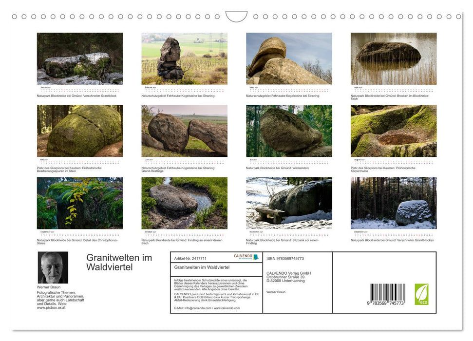 Granitwelten im Waldviertel (CALVENDO Wandkalender 2027)