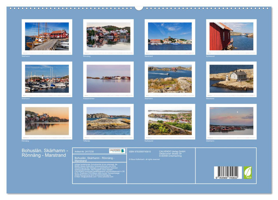 Bohuslän. Skärhamn - Rönnäng - Marstrand (CALVENDO Premium Wandkalender 2027)