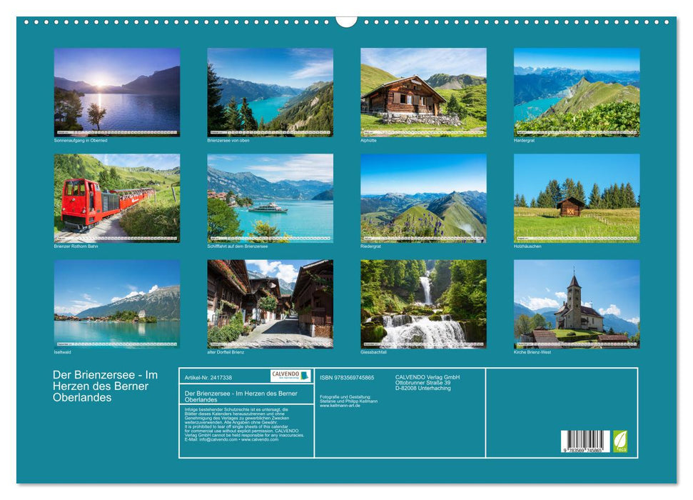 Der Brienzersee - Im Herzen des Berner Oberlandes (CALVENDO Wandkalender 2027)