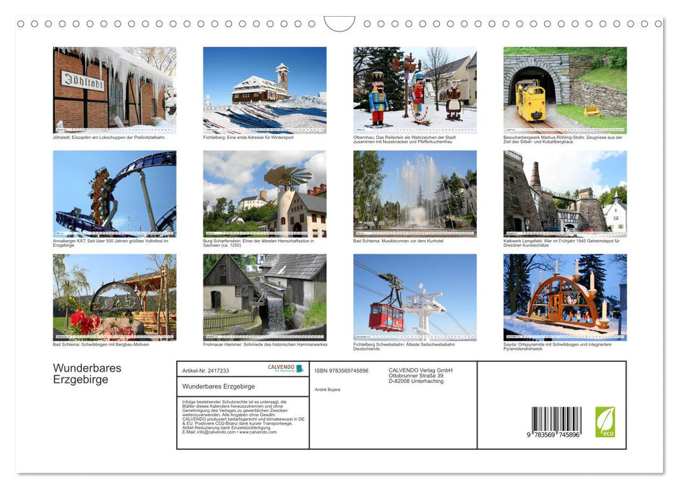 Wunderbares Erzgebirge (CALVENDO Wandkalender 2027)