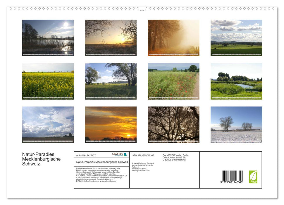 Natur-Paradies Mecklenburgische Schweiz (CALVENDO Premium Wandkalender 2027)