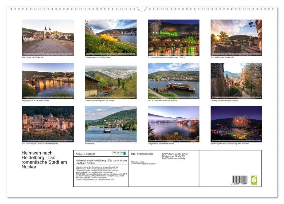 Heimweh nach Heidelberg - Die romantische Stadt am Neckar (CALVENDO Wandkalender 2027)