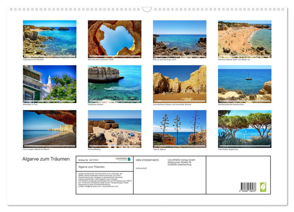 Algarve zum Träumen (CALVENDO Wandkalender 2027)
