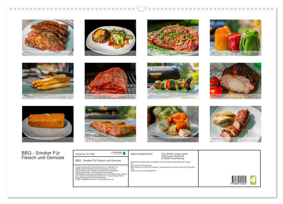 BBQ - Smoker Für Fleisch und Gemüse (CALVENDO Wandkalender 2027)