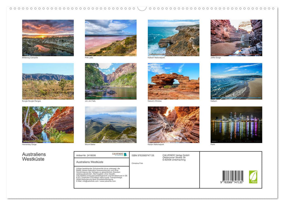 Australiens Westküste (CALVENDO Premium Wandkalender 2027)