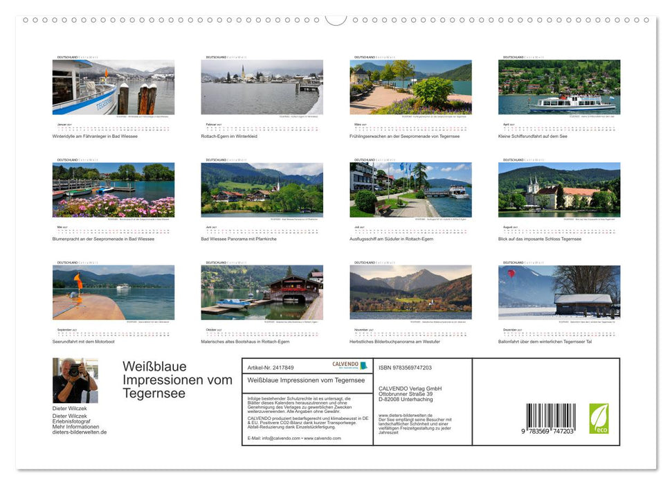 Weißblaue Impressionen vom Tegernsee (CALVENDO Premium Wandkalender 2027)