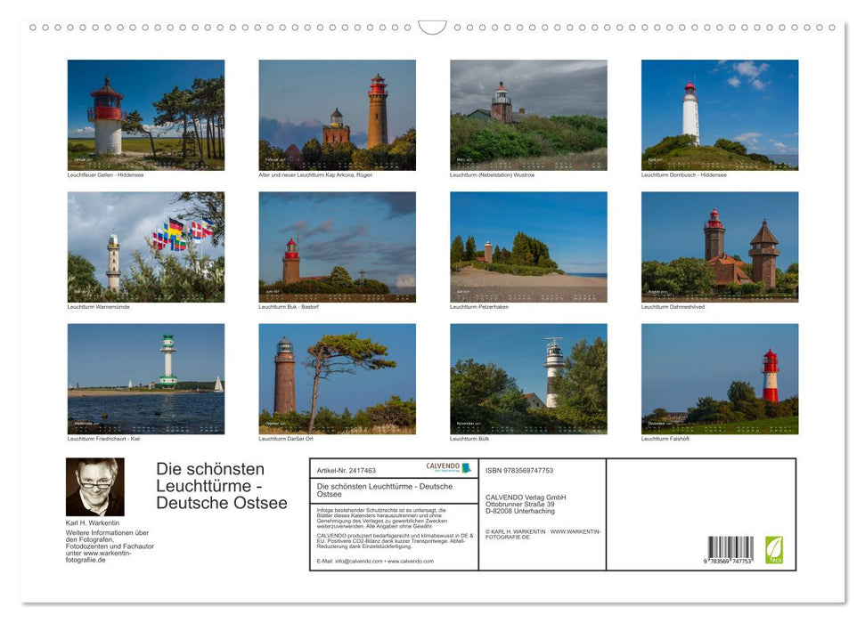 Die schönsten Leuchttürme - Deutsche Ostsee (CALVENDO Wandkalender 2027)