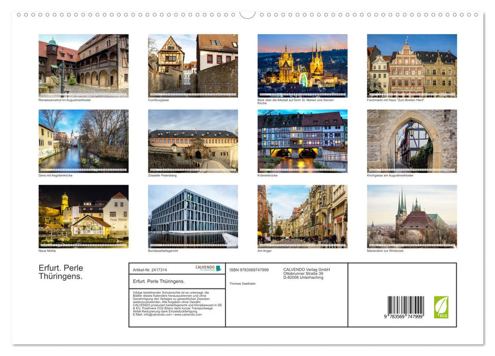 Erfurt. Perle Thüringens. (CALVENDO Premium Wandkalender 2027)