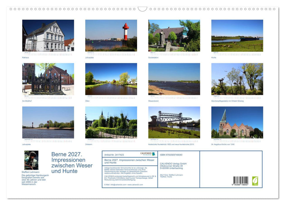 Berne 2027. Impressionen zwischen Weser und Hunte (CALVENDO Wandkalender 2027)