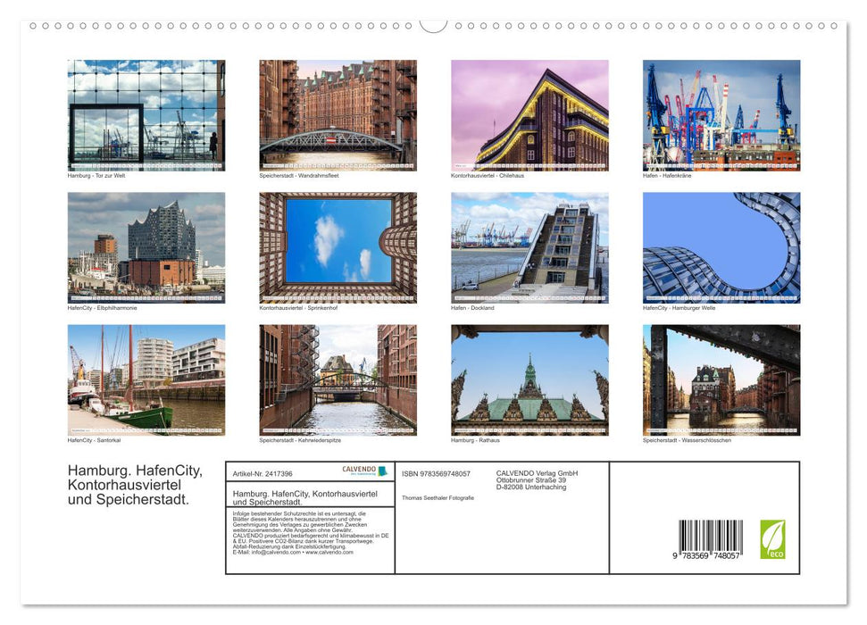 Hamburg. HafenCity, Kontorhausviertel und Speicherstadt. (CALVENDO Premium Wandkalender 2027)