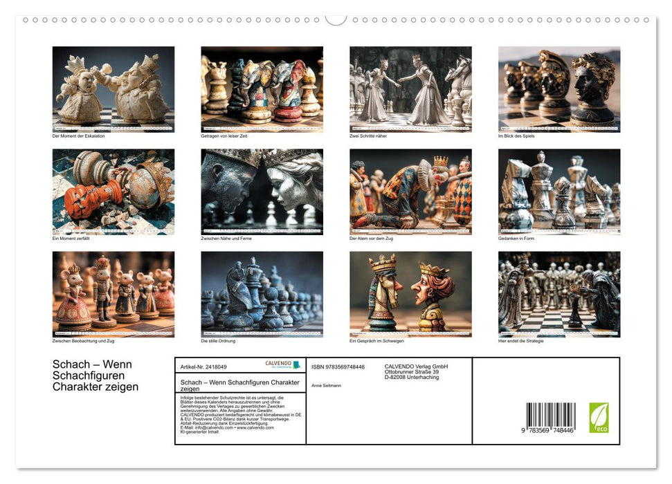 Schach – Wenn Schachfiguren Charakter zeigen (CALVENDO Premium Wandkalender 2027)