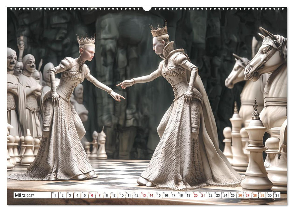 Schach – Wenn Schachfiguren Charakter zeigen (CALVENDO Premium Wandkalender 2027)