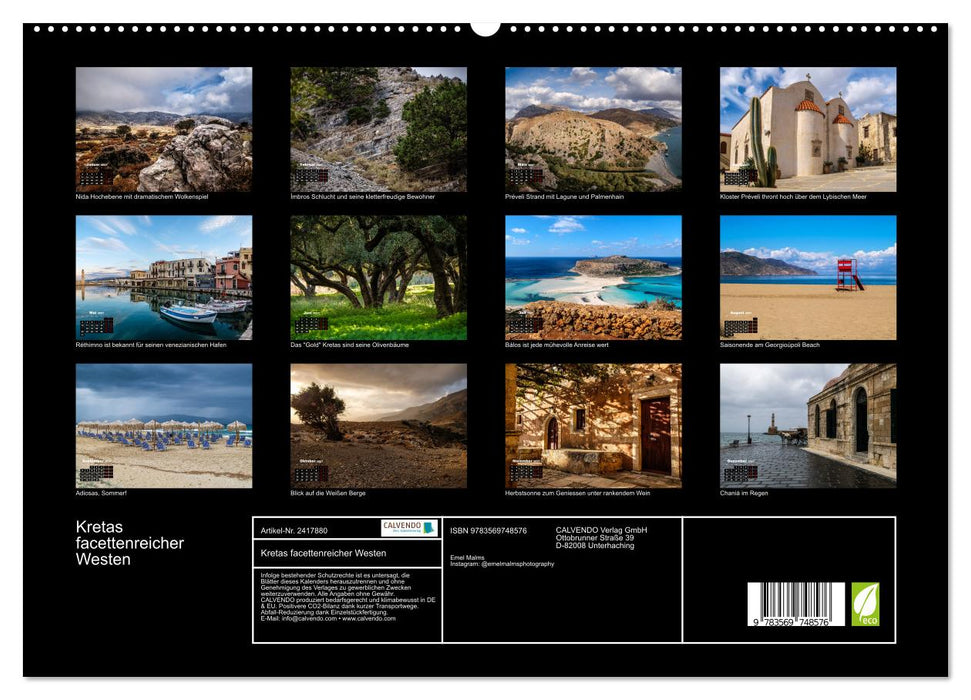 Kretas facettenreicher Westen (CALVENDO Premium Wandkalender 2027)