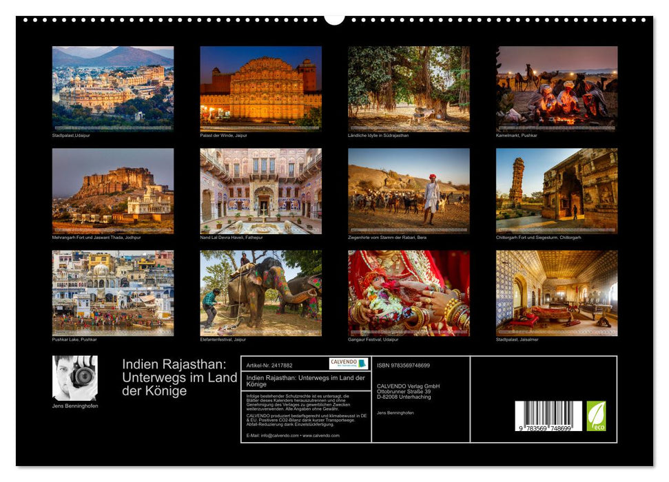 Indien Rajasthan: Unterwegs im Land der Könige (CALVENDO Premium Wandkalender 2027)